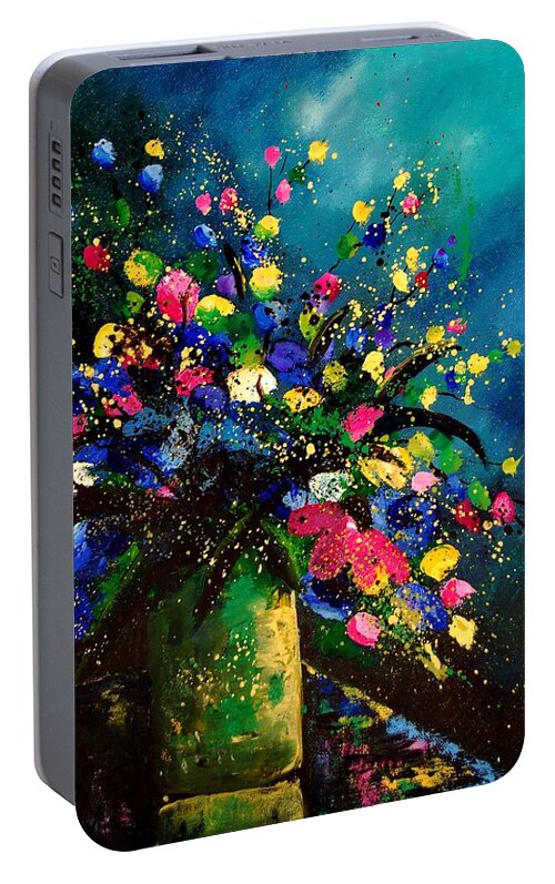 Poppies Portable Battery Charger featuring the painting Bunch 45 by Pol Ledent