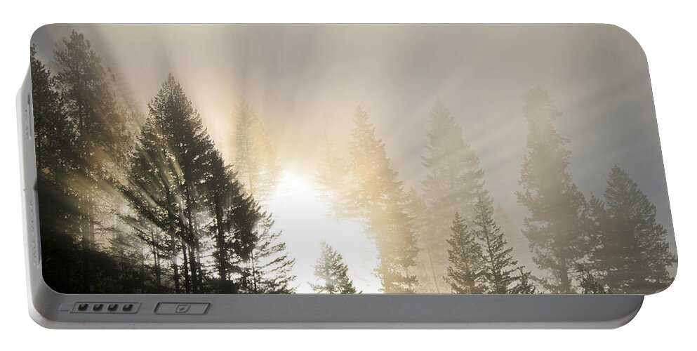 Fog Portable Battery Charger featuring the photograph Burning through the Fog by Albert Seger