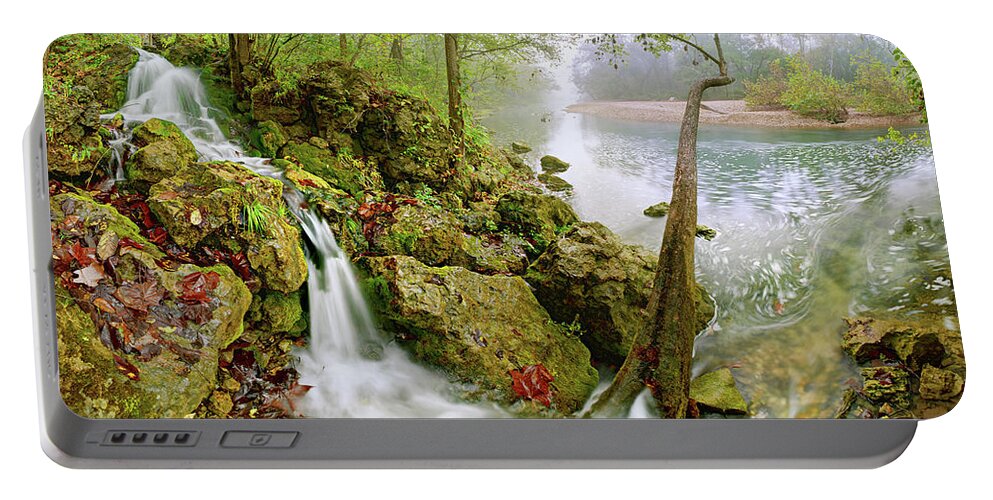 Spring Portable Battery Charger featuring the photograph Burnt Mill Spring by Robert Charity