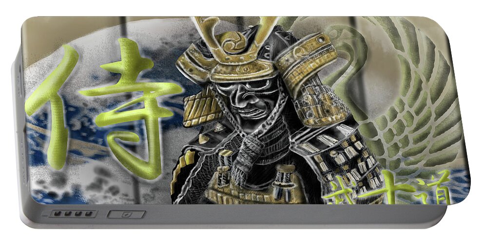 Samurai Armor Study Portable Battery Charger featuring the painting Bushido The Art of War by Rob Hartman