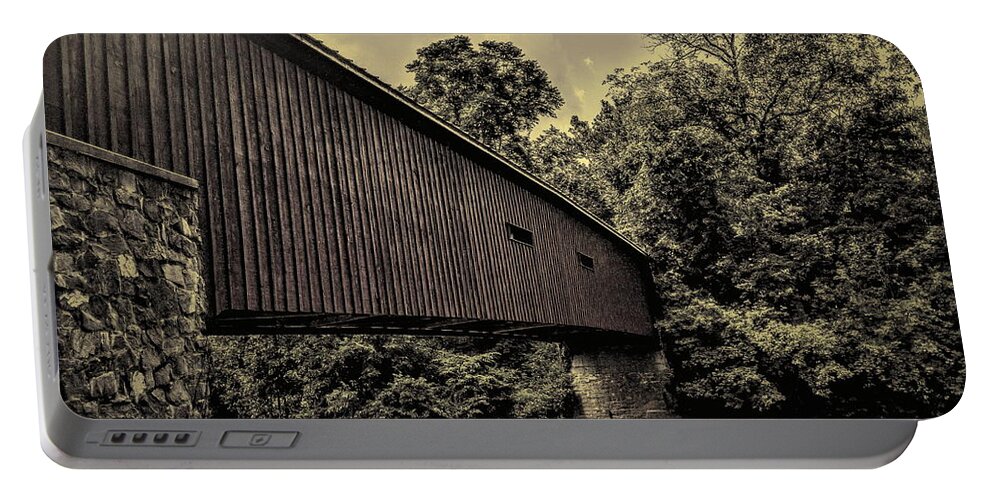 Landscape Portable Battery Charger featuring the photograph Bushong's Mill Bridge by Paul Kercher