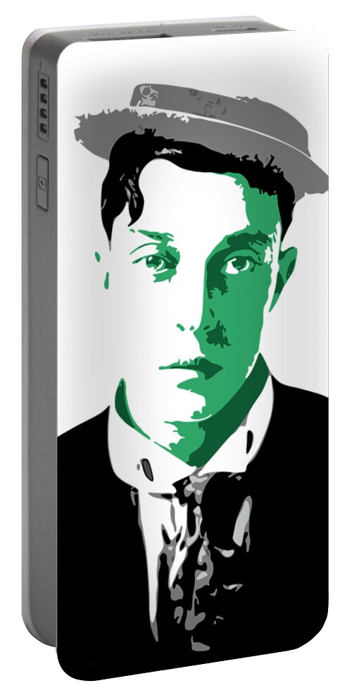 Buster Keaton Portable Battery Charger featuring the digital art Buster Keaton by DB Artist