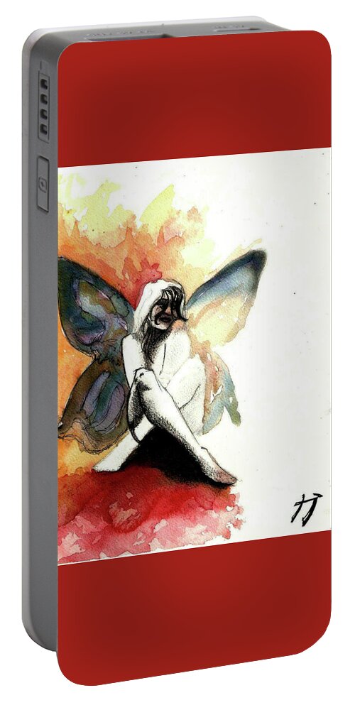 Wall Art Portable Battery Charger featuring the painting Butter Dreams by Carlos Paredes Grogan
