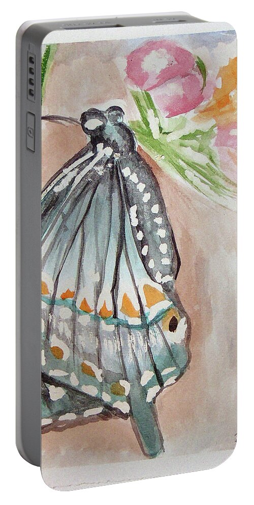  Portable Battery Charger featuring the painting Butterfly 4 by Loretta Nash