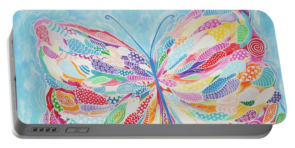 Butterfly Portable Battery Charger featuring the painting Butterfly by Beth Ann Scott