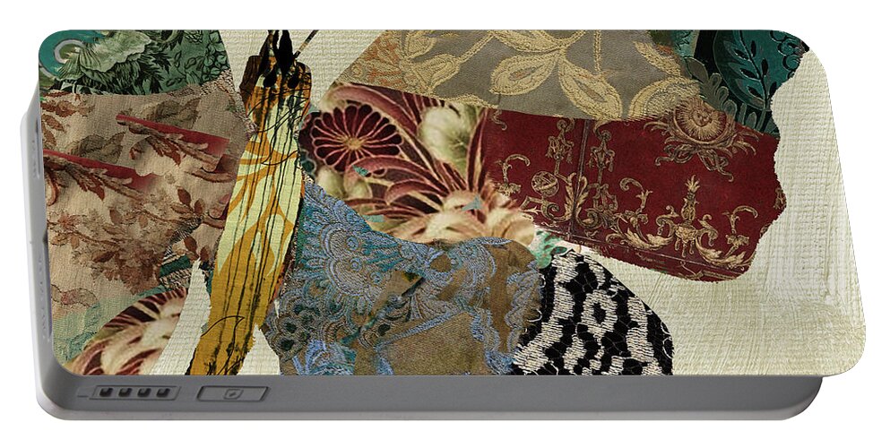Butterfly Portable Battery Charger featuring the painting Butterfly Brocade IV by Mindy Sommers