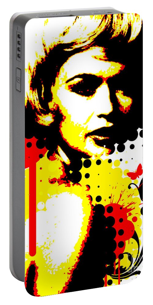 Nostalgic Seduction Portable Battery Charger featuring the mixed media Nostalgic Seduction - Butterfly Headcase by Chris Andruskiewicz