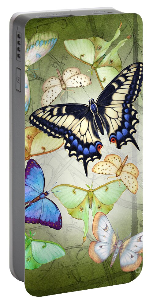 Butterfly Portable Battery Charger featuring the digital art Butterfly by Randy Wollenmann