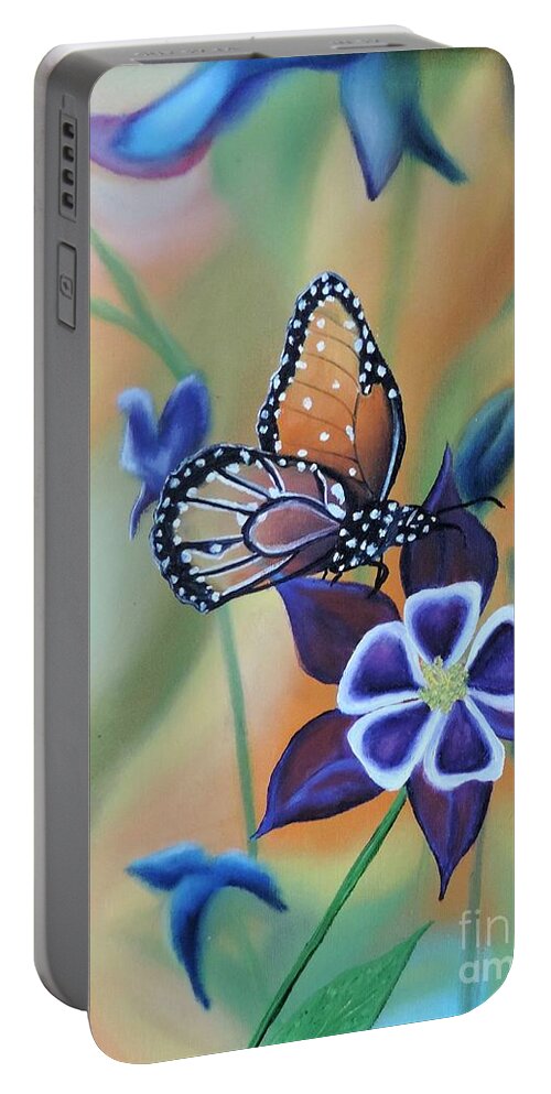 Natures Beauty Portable Battery Charger featuring the painting Butterfly series#4 by Dianna Lewis