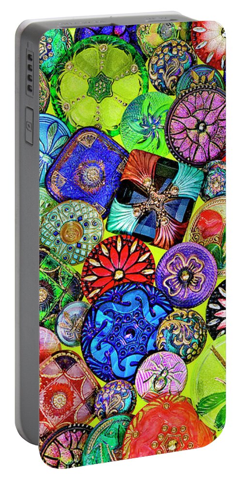 Jigsaw Puzzle Portable Battery Charger featuring the photograph Button Beautiful by Carole Gordon