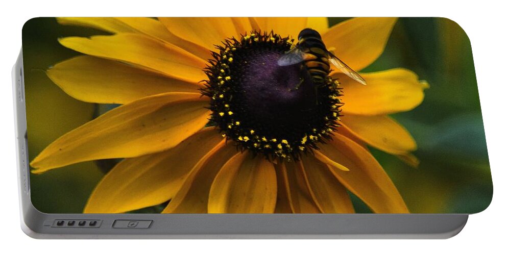 Flower Portable Battery Charger featuring the photograph Buzzed by Robert McCubbin