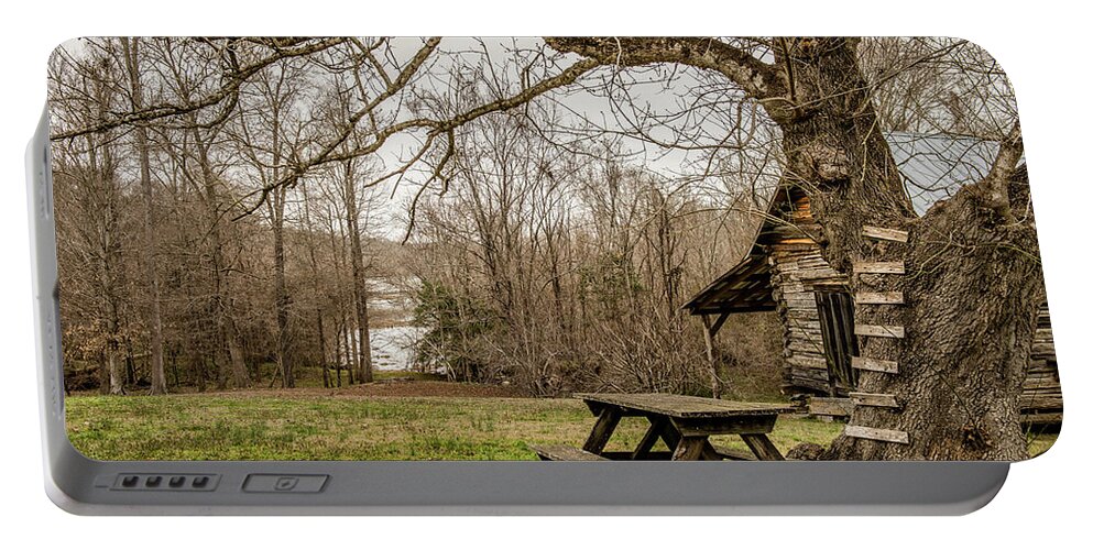 Haw River Portable Battery Charger featuring the photograph By The River by Cynthia Wolfe