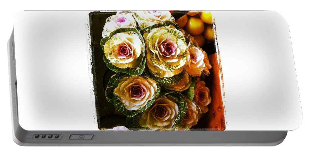 Portable Battery Charger featuring the photograph Cabbage flower by Romina Rucci