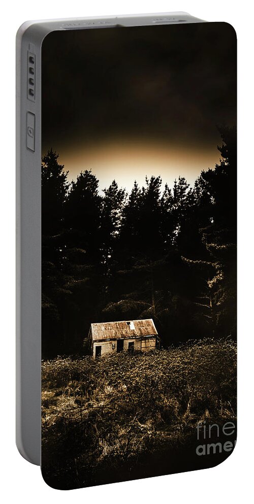 Woods Portable Battery Charger featuring the photograph Cabin in the woodlands by Jorgo Photography