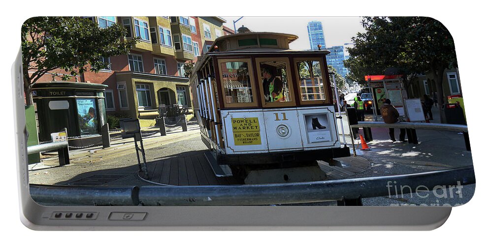Cable Car Portable Battery Charger featuring the photograph Cable Car Turnaround by Steven Spak