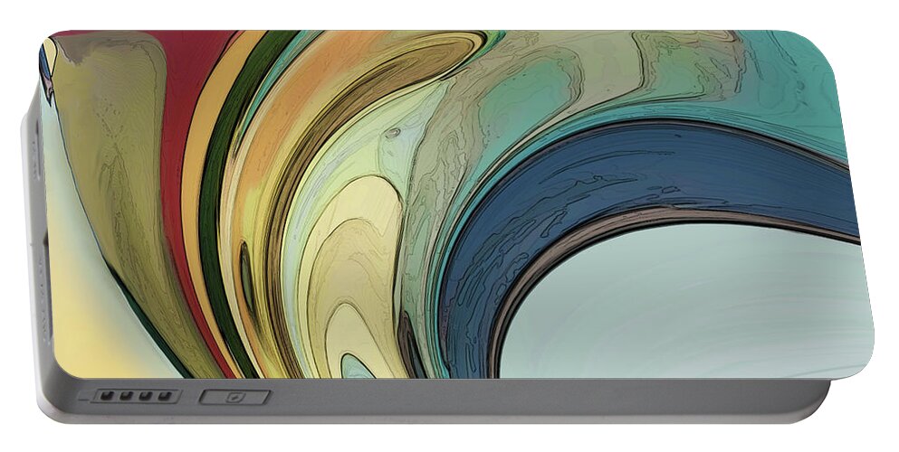 Abstract Portable Battery Charger featuring the digital art Cadenza by Gina Harrison