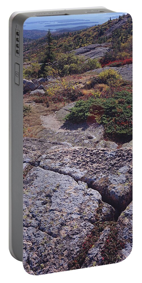 Maine Portable Battery Charger featuring the photograph Cadillac Mountain by Tom Daniel