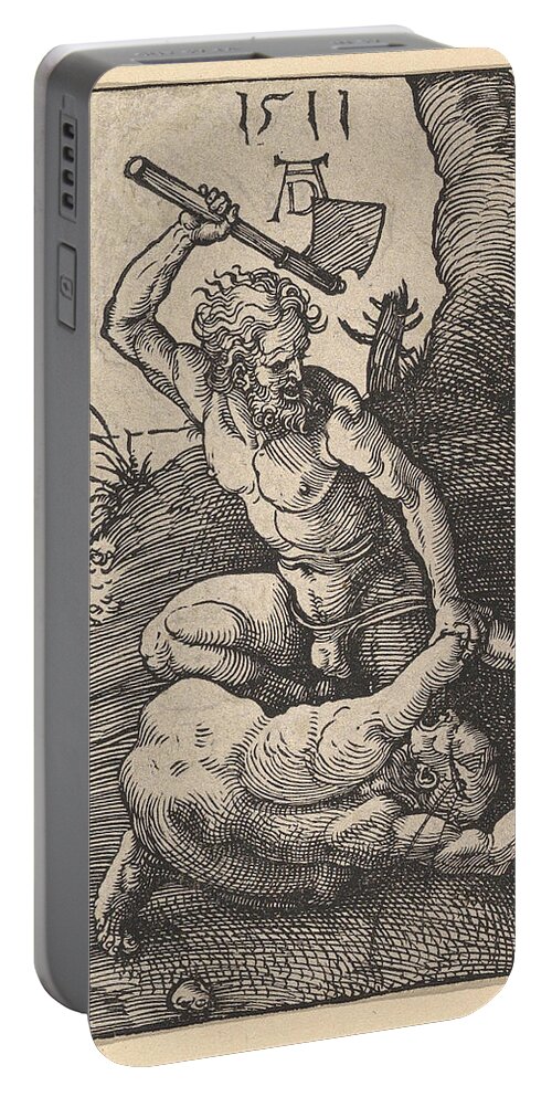 Albrecht Duerer Portable Battery Charger featuring the drawing Cain Killing Abel by Albrecht Duerer