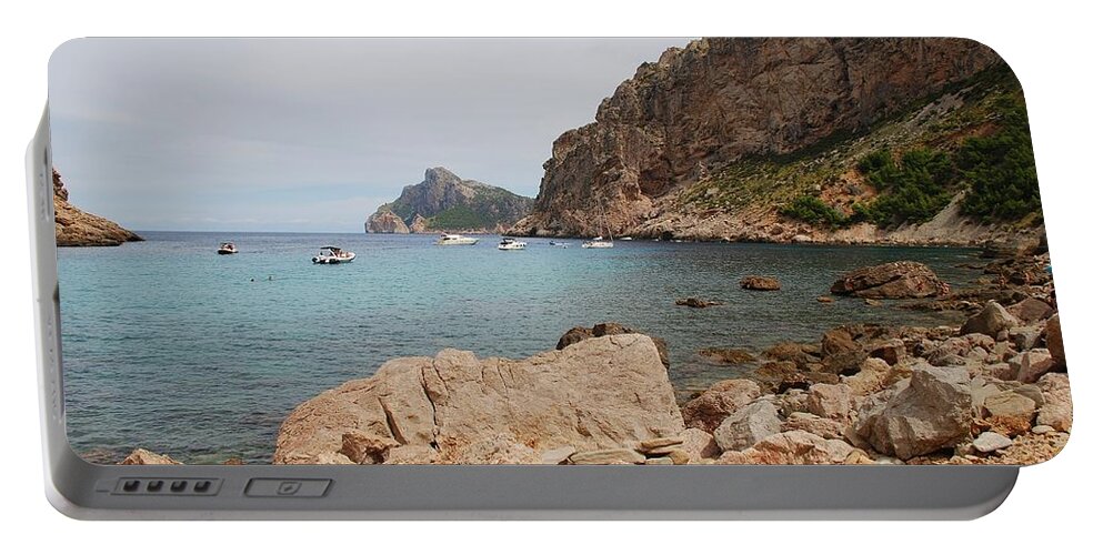 Majorca Portable Battery Charger featuring the photograph Cala de Boquer on Majorca by David Fowler
