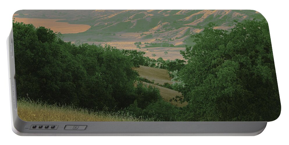 Sunol Valley Portable Battery Charger featuring the photograph Calaveras Reservoir, Sunol Valley, Santa Clara County, California Abstract by Kathy Anselmo