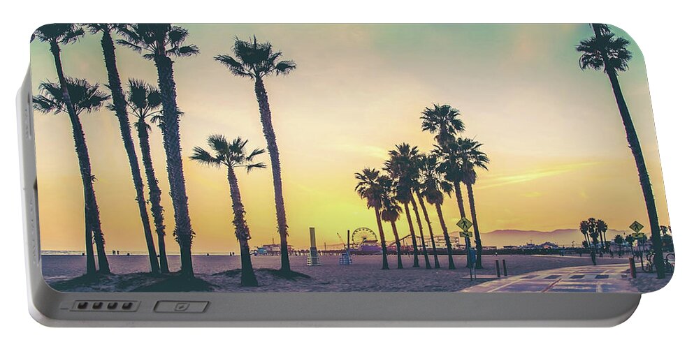 Venice Beach Portable Battery Charger featuring the photograph Cali Sunset by Az Jackson