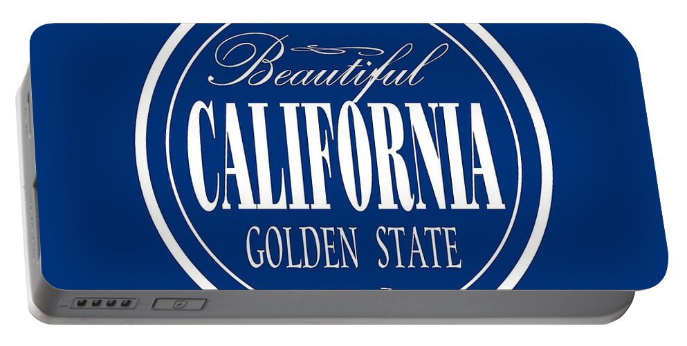 California Portable Battery Charger featuring the mixed media California Golden State Design by Peter Potter