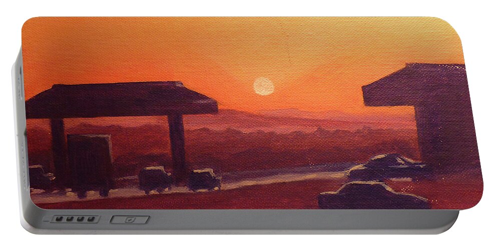 Night Scene Portable Battery Charger featuring the painting California night by Stan Chraminski