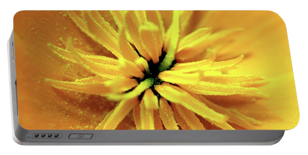 Californian Portable Battery Charger featuring the photograph Californian Poppy Macro by Baggieoldboy