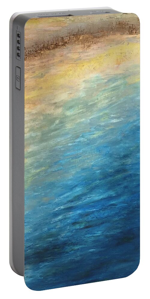 Blue Portable Battery Charger featuring the painting Calipso by Norma Duch