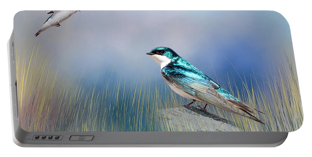 Songbird Portable Battery Charger featuring the photograph Calling His Mate by Cathy Kovarik
