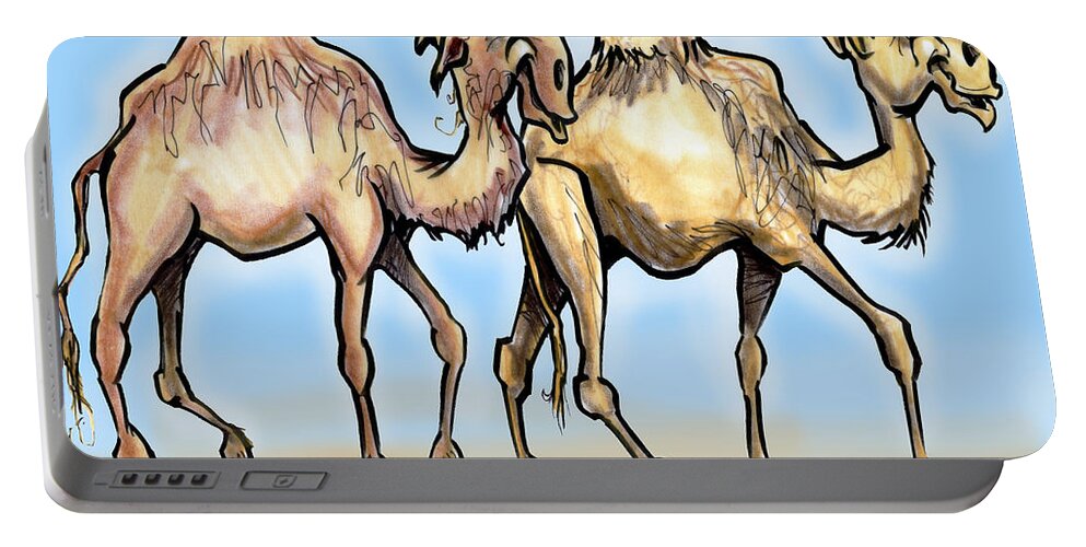 Camel Portable Battery Charger featuring the painting Camels by Kevin Middleton