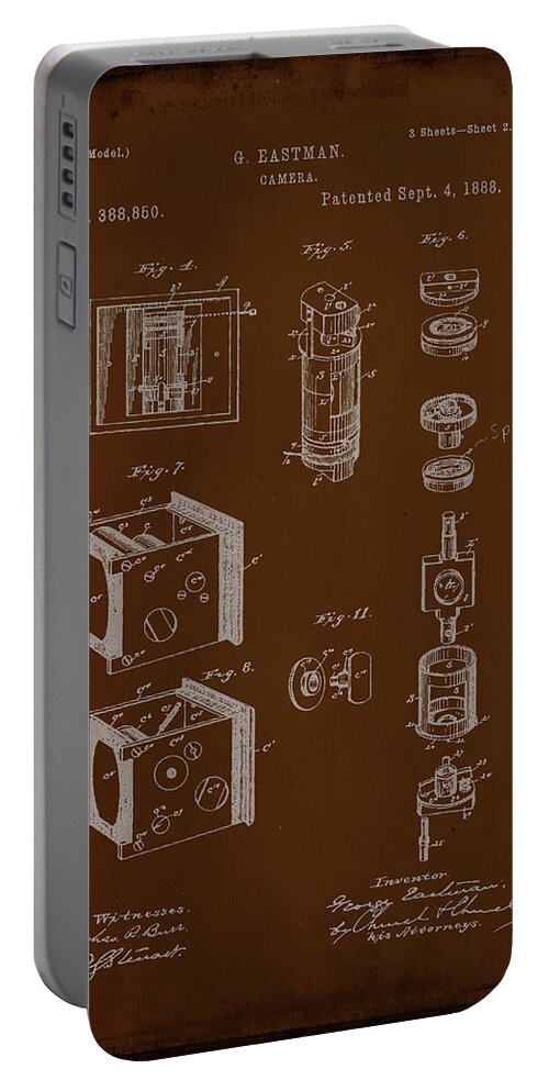 Patent Portable Battery Charger featuring the mixed media Camera Patent Drawing 2e by Brian Reaves