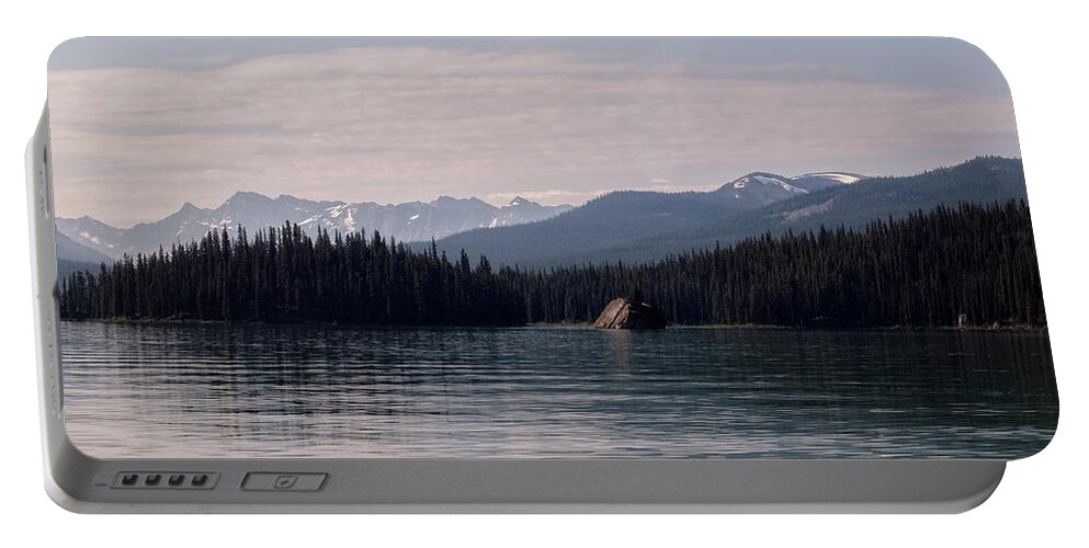 Maligne Portable Battery Charger featuring the photograph Canadian Glacial Lake by Catherine Reading