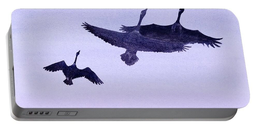 Canada Portable Battery Charger featuring the painting Canadian Geese by Laurel Best