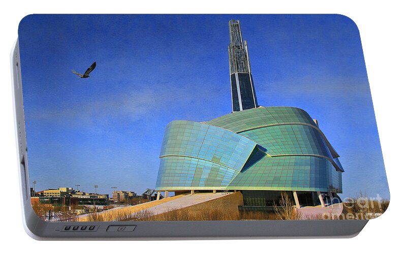 Architecture Portable Battery Charger featuring the photograph Canadian Museum for Human Rights by Teresa Zieba