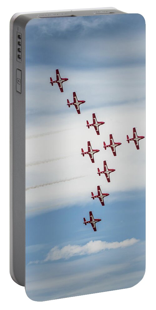 Airport Portable Battery Charger featuring the photograph Canadian Snowbird Formation by Bill Cubitt