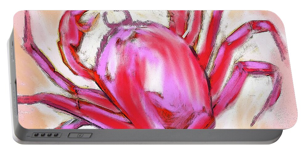 Cancer Portable Battery Charger featuring the painting Cancer the Crab by Tony Franza