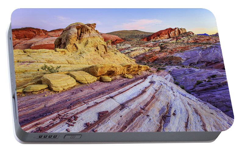 Candy Cane Desert Portable Battery Charger featuring the photograph Candy Cane Desert by Chad Dutson