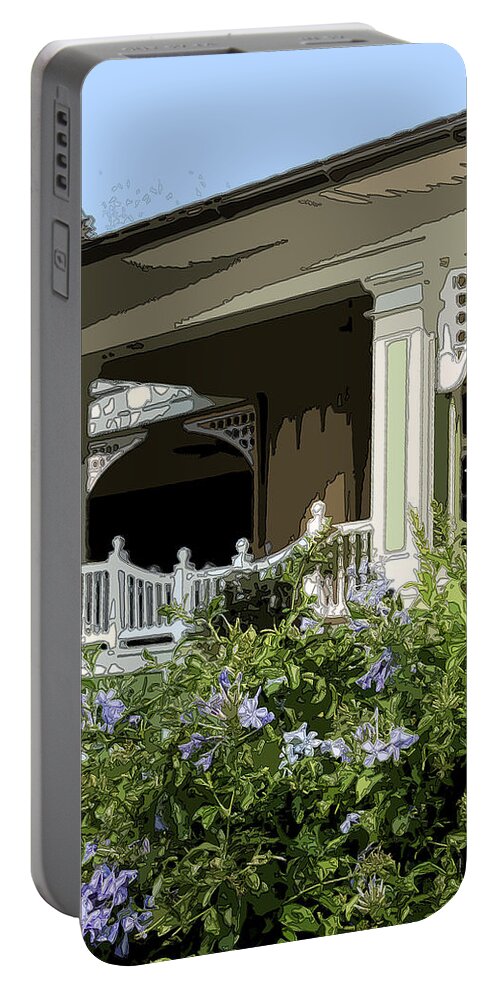 Architecture Portable Battery Charger featuring the photograph Cane Garden Flowers by James Rentz