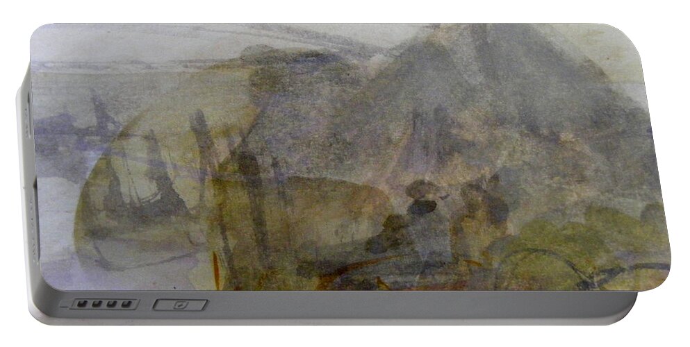 Abstract Landscape Portable Battery Charger featuring the painting Canoe Country by Nancy Kane Chapman