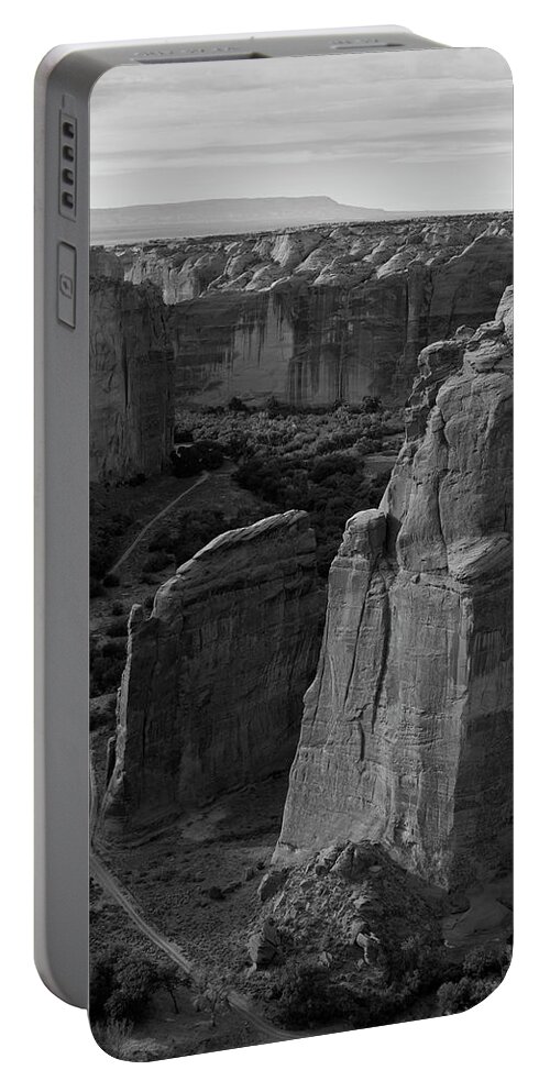 Canyon Portable Battery Charger featuring the photograph Canyon de Chelly I BW by David Gordon