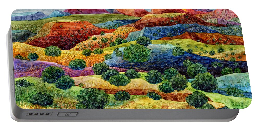 Canyon Portable Battery Charger featuring the painting Canyon Impressions by Hailey E Herrera