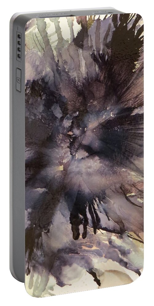 Abstract Portable Battery Charger featuring the painting Capable by Soraya Silvestri