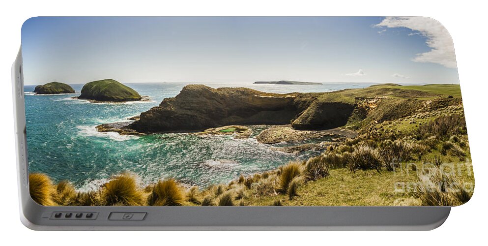 Tasmania Portable Battery Charger featuring the photograph Cape Grim cliff panoramic by Jorgo Photography
