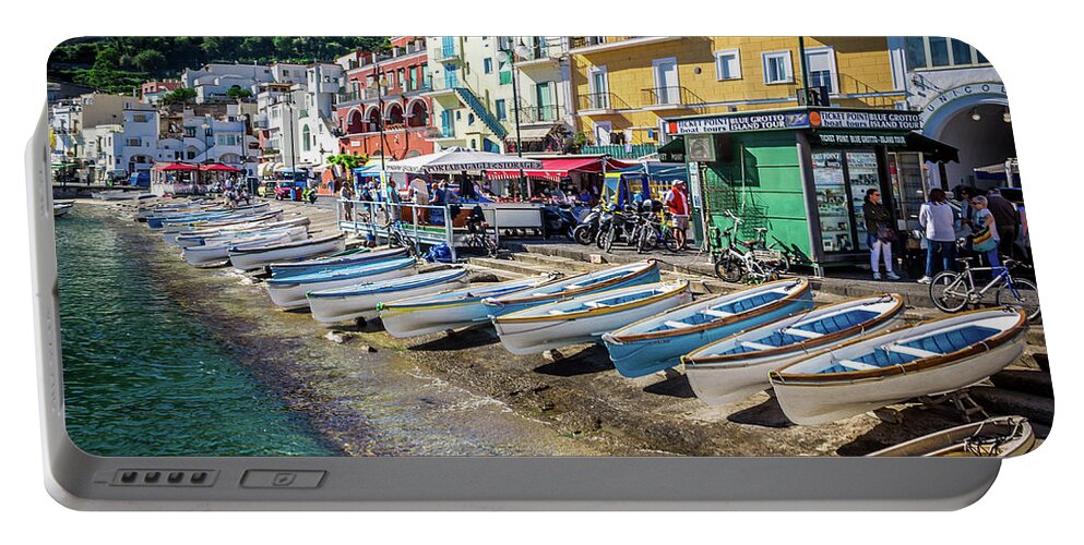 Capri Portable Battery Charger featuring the photograph Capri Shore by Perry Webster