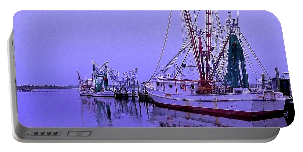 Shrimp Boat Portable Battery Charger featuring the photograph Capt Phillips by Sam Shipp
