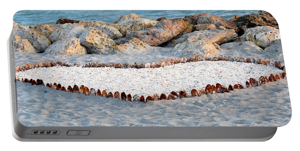 Seashells Portable Battery Charger featuring the photograph Captiva Love by Melanie Moraga