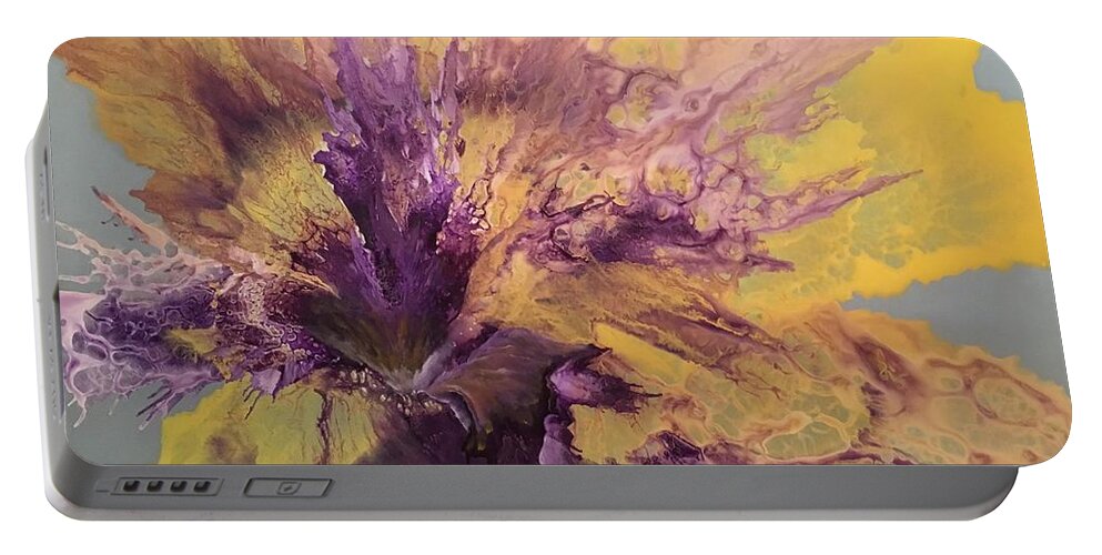 Abstract Portable Battery Charger featuring the painting Captivating by Soraya Silvestri