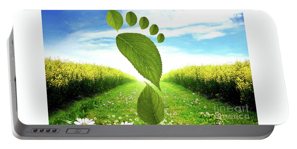 Leaves Portable Battery Charger featuring the photograph Carbon Footprint - Doc Braham - All Rights Reserved by Doc Braham