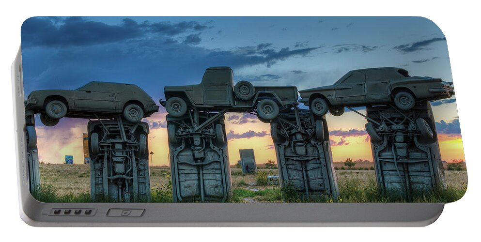 Alliance Portable Battery Charger featuring the photograph Carhenge #6 by John Strong